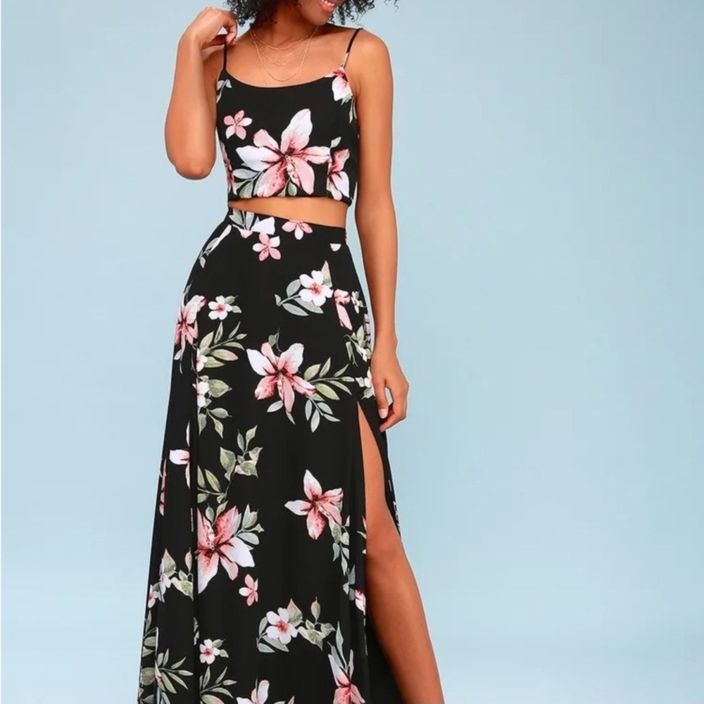 Floral Two-Piece Maxi Dress